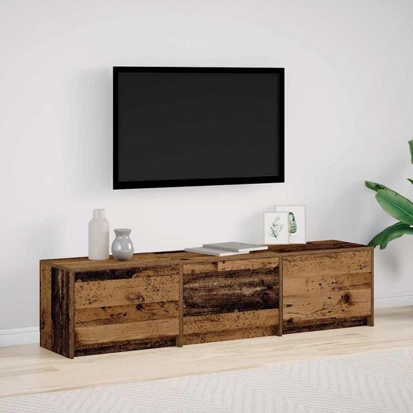 vidaXL Fernsehschrank mit LED Altholz 165 x 34 x 40 cm Holzwerkstoff 3418718
