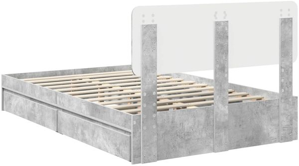 vidaXL Aufbewahrungsbett Beton Grau 135 x 190 cm Holzwerkstoff 3412286 Bild 10