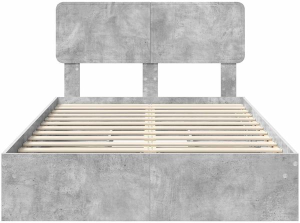 vidaXL Aufbewahrungsbett Beton Grau 135 x 190 cm Holzwerkstoff 3412286 Bild 8