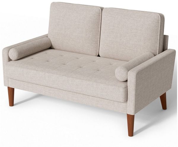 OUNUO 2-Sitzer Sofa 2 Sitzer, Modernes 2er Sofa mit 2 Wurfkissen