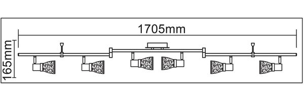 TRANGO LED Deckenleuchte, 6-flammig 1007-68 Deckenstrahler Chrom-Optik & Aluminium gebürstet Serie FREYA inkl. 6x E14 LED Leuchtmittel 3.000K warmweiße Lichtfarbe Badleuchte, Flurleuchte, Küchenleuchte, Schwenkbare LED Deckenlampe, Kronleuchter