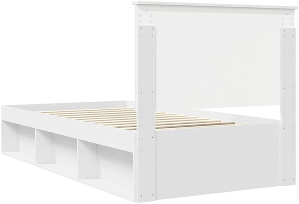 vidaXL Bettrahmen mit Kopfteil Weiß 100 x 200 cm Massives Kiefernholz 3411046 Bild 9