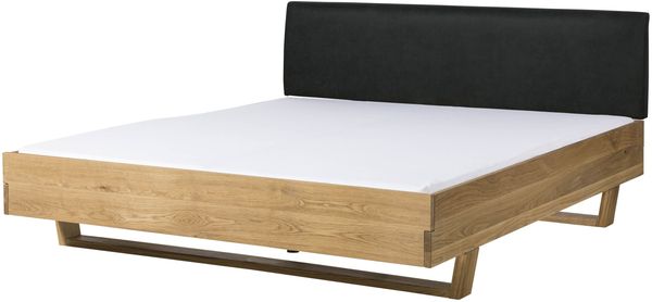 Bett Fichte 200x200x85 natur gebeizt / geölt, Kopfteil anthrazit FICHTELBERG #40