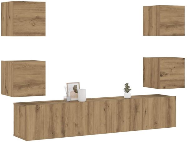 vidaXL TV-Wandschränke 6 Stk. Artisan-Eiche Holzwerkstoff 3328968