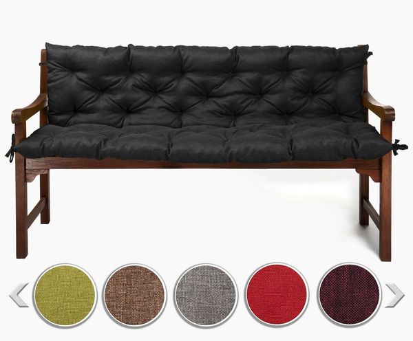 sunnypillow Bankauflage Bankauflage Stuhlkissen viele Farben und Größen zur Auswahl, 130 cm x 40 cm x 40 cm schwarz