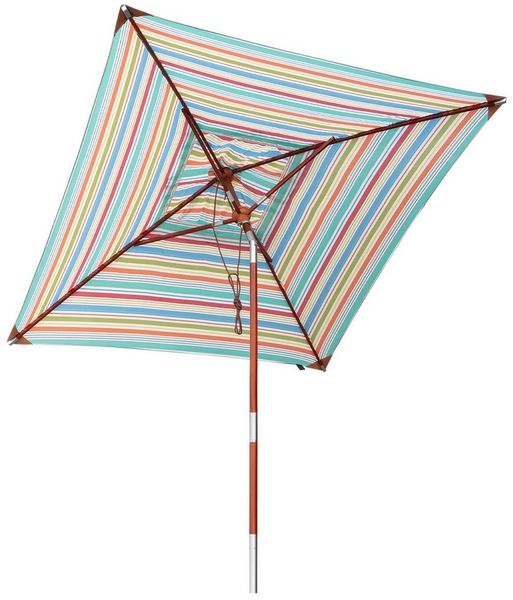 anndora-sonnenschirm Sonnenschirm 2x2 Meter 7 farbig gestreift, LxB: 200x200 cm, witterungsbeständiger Olefin Stoff - hohe Farbbeständigkeit