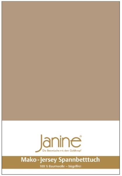 Janine Mako Jersey Spannbetttuch Bettlaken 180 - 200 x 200 cm OVP 5007 37 nougat