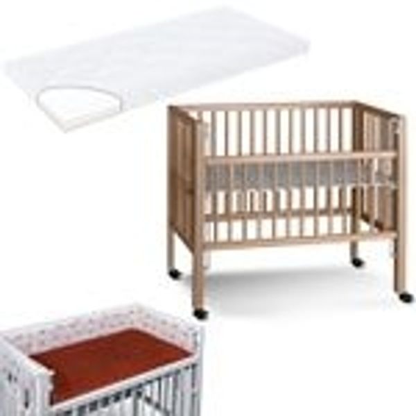 Tissi Anstellbett / Beistellbett Sophie inkl. Matratze und Nestchen Rainbow, Buche Natur