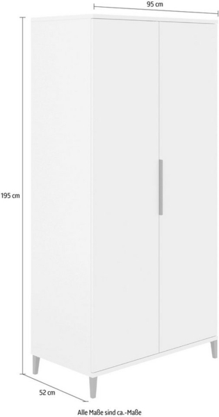 PAIDI Kleiderschrank ARI, by PAIDI, 2-türig viel Stauraum mit Einlegeböden und Kleiderstange Bild 2