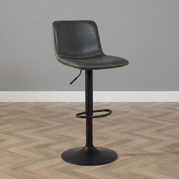 Bronx71 Barhocker Leder Texas höhenverstellbar anthrazit 60-76 cm