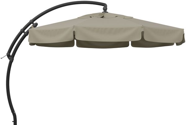 Sun Garden Easy Sun TM Ampelschirm 350 cm | rund | Aluminium Anthrazit | 100% Olefin (ca. 190 g/m²) | 360° drehbar | Öffnung mit Kurbel | Bezug in Beige B054