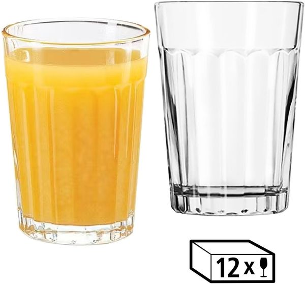 LIBBEY Gläser-Set Rocks Glas -PANELED TUMBLERS- 207 ml, Ø: 7,5 cm, H: 10,5 cm, 12er Set, 12-tlg, Glas, hochwertig verarbeitet, im modernen Design