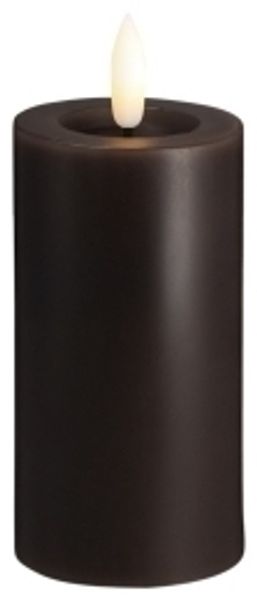 Moods & More LED-Blockkerze in Charcoal mit Schmelzeffekt – Ø 4 9 cm x H 10 cm
