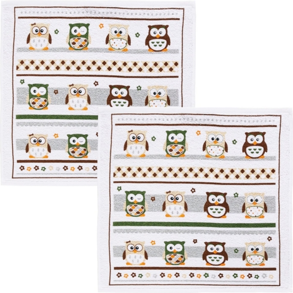 Kracht Geschirrtuch Frottier-Geschirrtuch 2er-Pack, Baumwolle Motiv