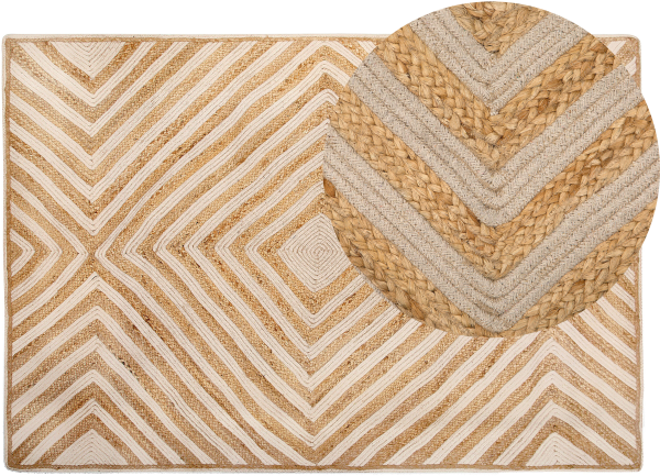 Teppich Jute-Baumwolle beige 140 x 200 cm PIRLI