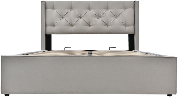 Polsterbett 160x200 cm aus Baumwolle mit Bettkasten – Retro-Design und großer Stauraum Bild 7