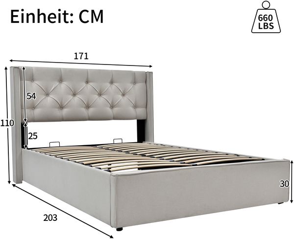 Polsterbett 160x200 cm aus Baumwolle mit Bettkasten – Retro-Design und großer Stauraum Bild 6