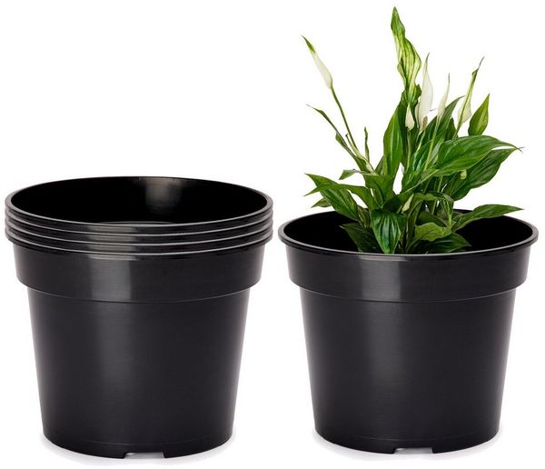 Garronda Blumentopf Kunststoff rund Pflanztopf Kräutertopf Anzuchttopf für Garten GD-0025 (5 St)