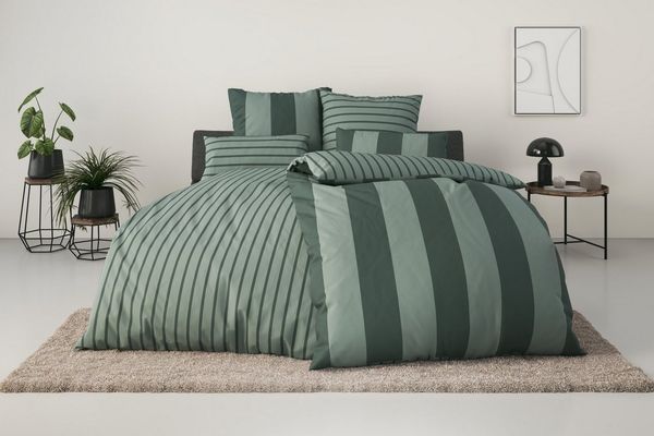 OTTO home Bettwäsche Sari in verschiedenen Qualitäten, Satin, 2 teilig, ab Gr. 135x200 cm, Wendedesign, moderne Bettwäsche mit Streifen