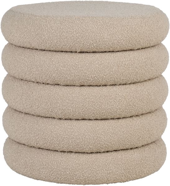 Pouf >Brooklyn< in Grau, Stoff - 44x44x44cm (BxHxT)