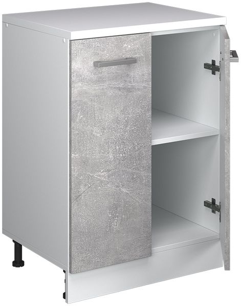 Erweiterungsschrank Rion Beton/Weiß 60 x 46 cm ohne Schräge mit 2 Türen Vicco Bild 4