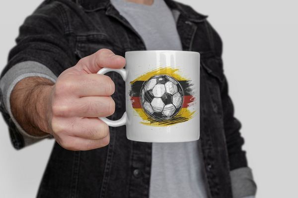 WS-Trend Tasse Deutschland Fußball Kaffeetasse Teetasse Geschenkidee 325 ml, Keramik