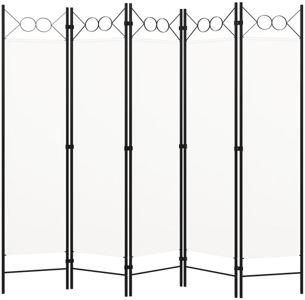 vidaXL 5-tlg. Raumteiler Weiß 200x180 cm 320707