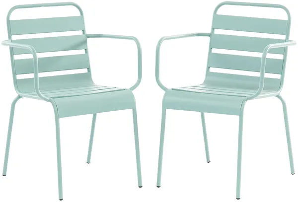 Vente-unique - MIRMANDE Garden dining set Metall Grün - B 59 cm x H 79 cm x L 56 cm