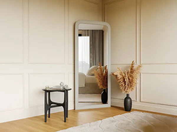 Vente-unique - HELOISE Spiegel Holz, Platte Weiß - B 3 cm x H 180 cm x L 80 cm