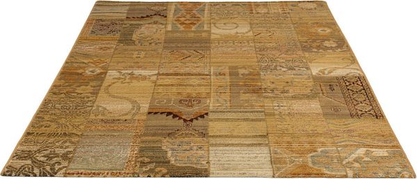 THEKO Teppich Gabiro 5504, rechteckig, Höhe: 10 mm, Melange-Effekt, Patchwork Design, auch als Läufer, Wohnzimmer