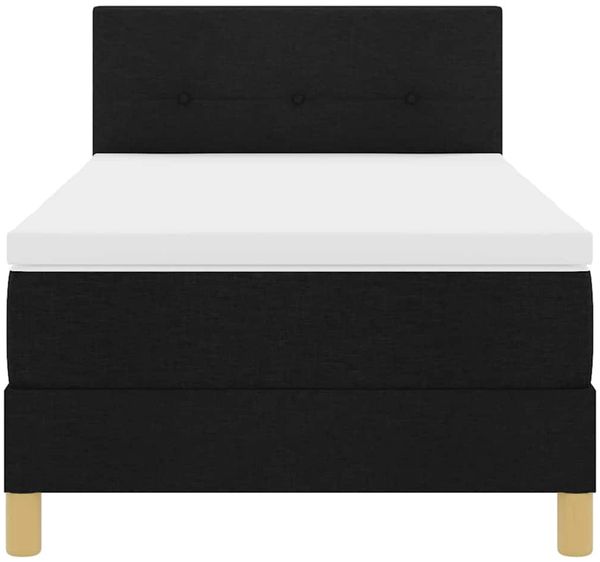 vidaXL Boxspringbett mit Kissen mit Kopfteil Schwarz 90 x 200 cm Stoff 3338890 Bild 7