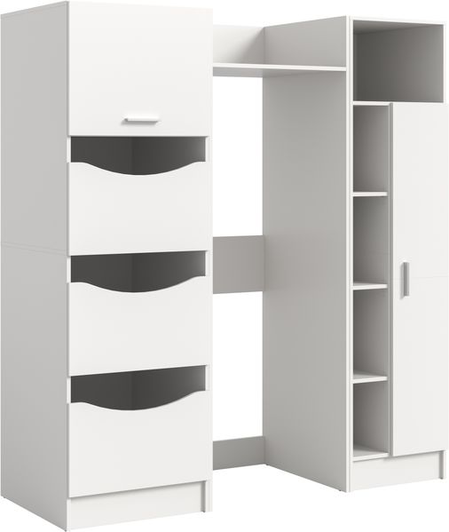 Waschmaschienenumbau Set (B/H/T: 166x195x62 cm) in weiß Nachbildung