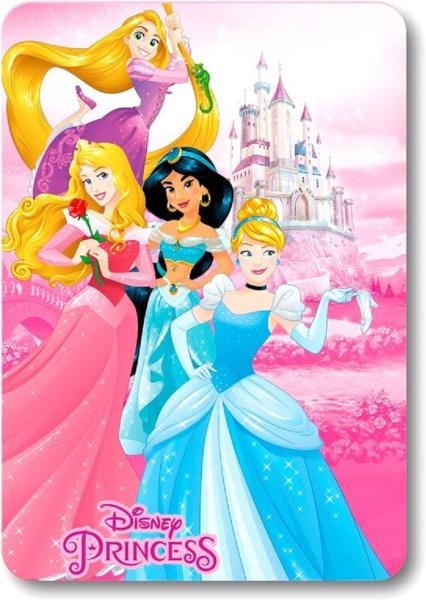 Princess Fleecedecke - Cinderella, Dornröschen, Jasmin und Rapunzel, 140x100 cm