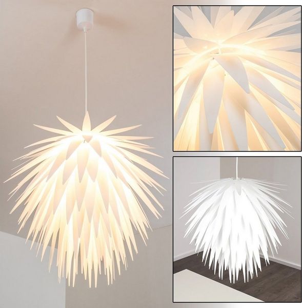 hofstein Hängeleuchte »Corato« moderne Hängelampe aus Kunststoff in Weiß, ohne Leuchtmittel, Ø55cm, max. Höhe 140cm, E27