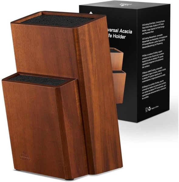 ENOKING Messerblock Akazienholz ohne Messer Universal Holz Küchenzeile