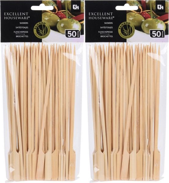 Koopman Schaschlikspieße Grillspieße Partyspieße Bambusspieße (100-St), 100tlg, Bambus, Nachhaltig, 20cm lang, eckige Form