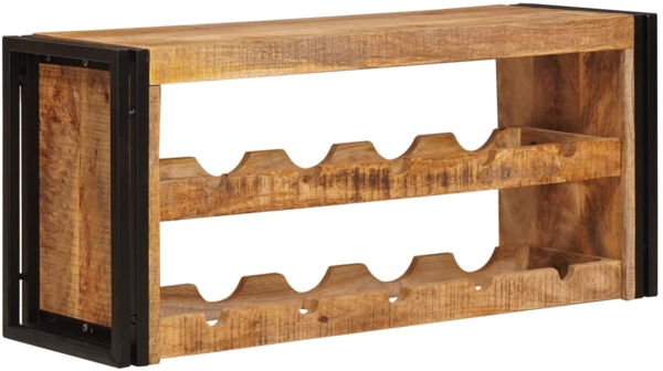 vidaXL Weinregal Braun 100 x 45 x 33 cm Massives grobes Mangoholz 4104760