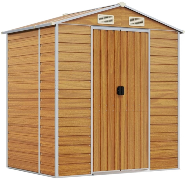 vidaXL Gerätehaus Hellbraun 191x130x198 cm Verzinkter Stahl 3188275