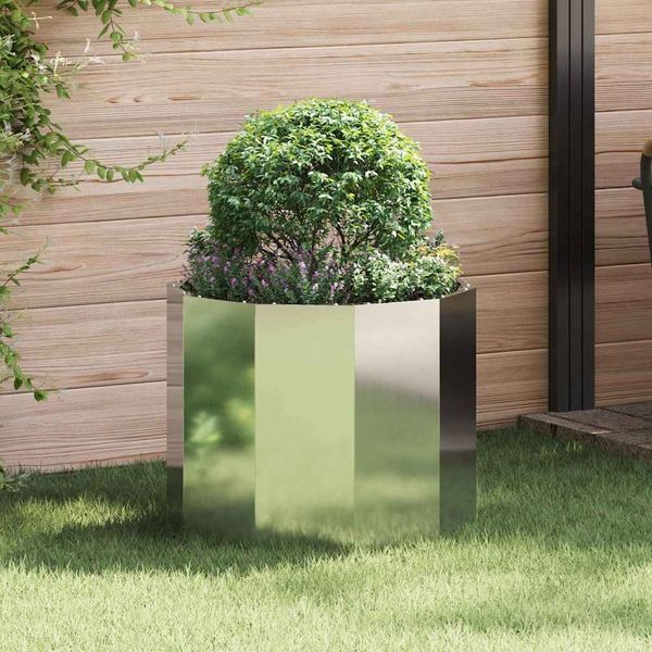 vidaXL Pflanzkübel Silber 60 x 60 x 50 cm Verzinkter Stahl 883764