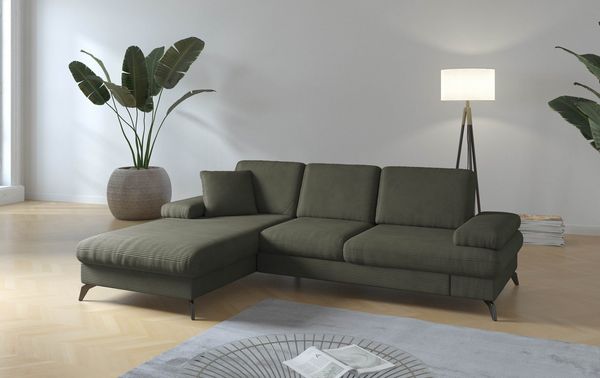 sit&more Ecksofa Morris Jubi L-Form, inklusive XXL-Liegefläche, bzw. Schlaffunktion, Bettfunktion, Armteilverstellung und 1 Zierkissen