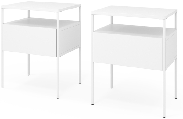 Nachttisch Mira Weiß 2er Set Vicco