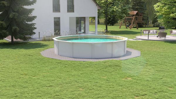 Steinbach Stahlwandpool Set Nuovo de Luxe II Ø 460 x 120 cm - sand