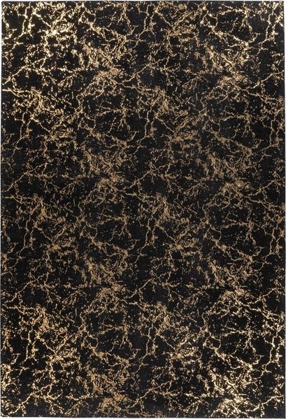 Teppich >Bijou< in Schwarz / Gold, 100% Polyester - 150x80cm (LxB)