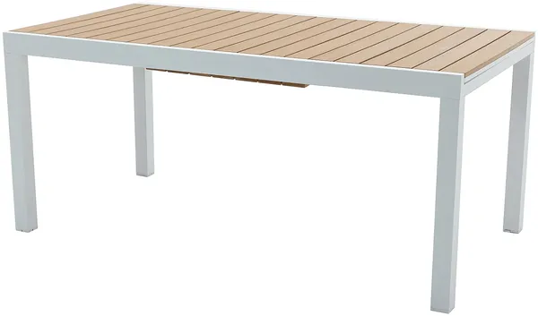 Vente-unique - MACILA Garden dining set Metall Weiß - B 90 cm x H 74 cm x L 230 cm170 cm