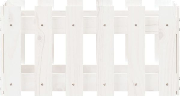 vidaXL Pflanzkübel Lattenzaun-Design Weiß 60x30x30 cm Kiefernholz 832468 Bild 5