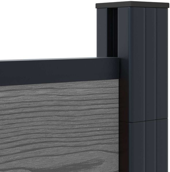 vidaXL zaunset 6 pcs 965 x 186 cm WPC und Aluminium Grau 3429406 Bild 7