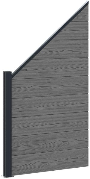vidaXL zaunset 6 pcs 965 x 186 cm WPC und Aluminium Grau 3429406 Bild 5