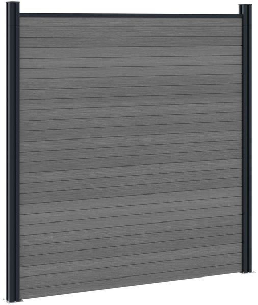 vidaXL zaunset 6 pcs 965 x 186 cm WPC und Aluminium Grau 3429406 Bild 4