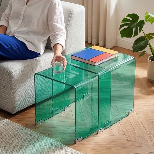 Satztisch Kariengem 2-tlg. Glas Grün [en. casa]