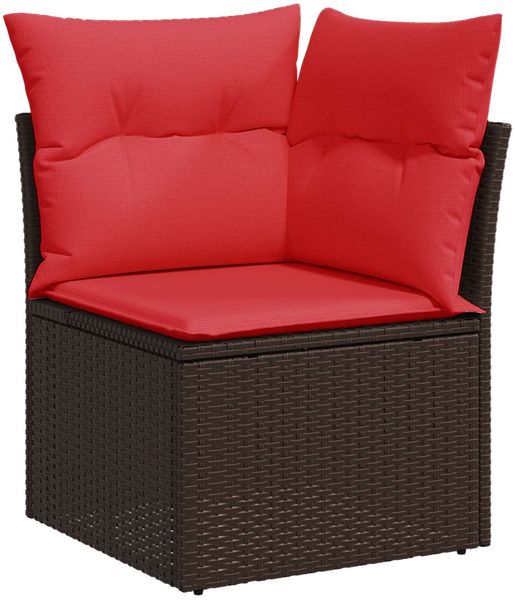 vidaXL Garten-Ecksofa mit Kissen Braun Poly Rattan 366239